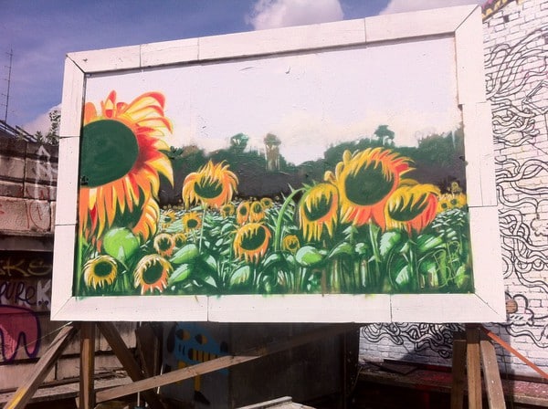 Mural of sunflowers by Ben Summers